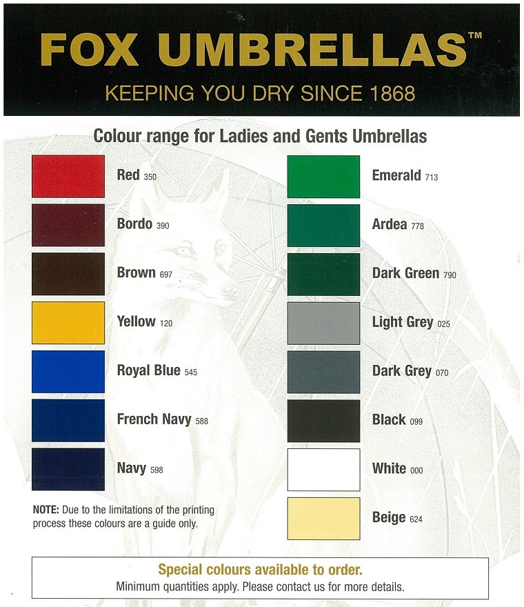 foxumbrellas color catalogue